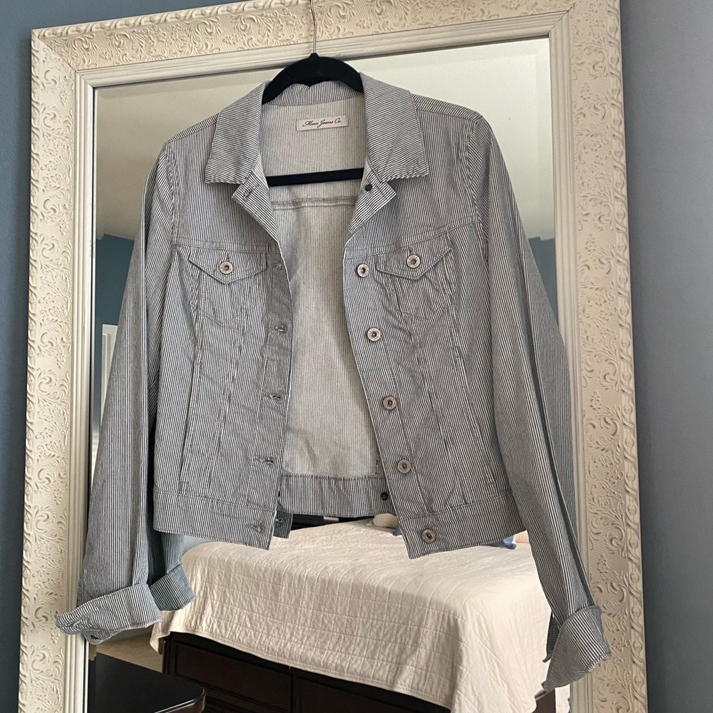 Mavi Jeans Co Pinstripe Jean Jacket, size S